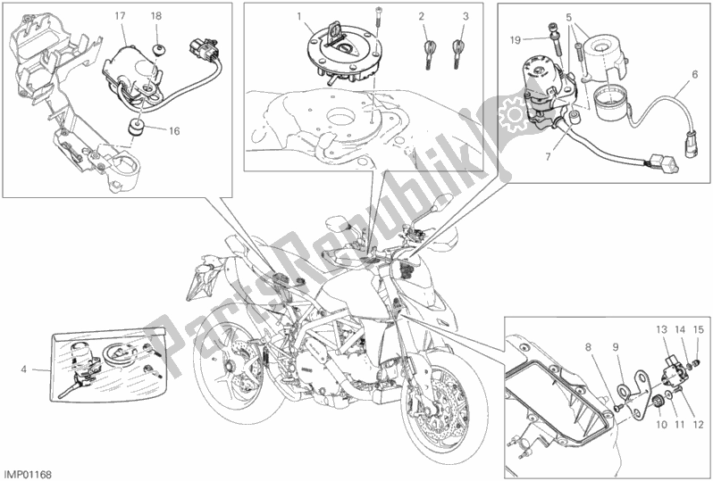 Tutte le parti per il 12d - Dispositivi Elettrici del Ducati Hypermotard 950 SP USA 2020